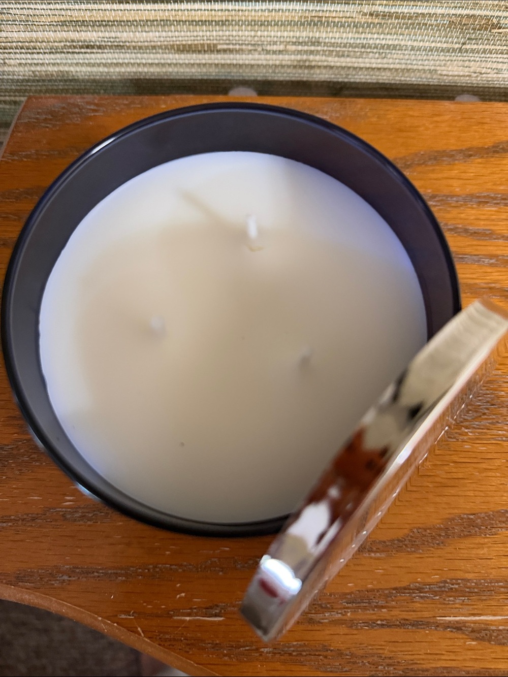 White Barn Sweater Weather Candle - Deep Blue with Silver Lid - Picture 3 of 3